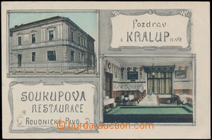 171843 - 1910 KRALUPY NAD VLTAVOU - reklamní pohlednice Soukupova re
