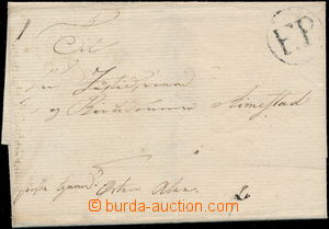 171949 - 1828 cover of prephilatelic folded letter carried by courier
