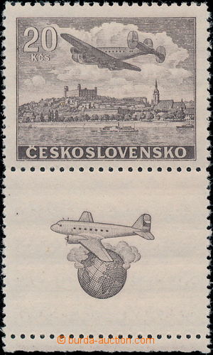 171966 - 1946 Pof.L22N KD, NEVYDANÁ ZNÁMKA  Letecké motivy 20Kčs 