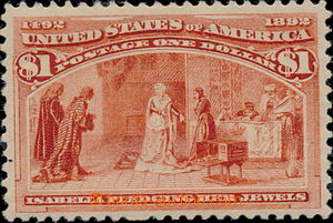 171972 - 1893 Sc.241, Kulumbus $1, původní lep s lehkou stopou po n