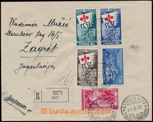 171993 - 1951 Reg letter to Zagreb, with issue Mi.834-836, also stamp