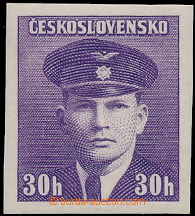 172074 - 1945 Pof.391N, War Heroes 30h violet, imperforated (!), on s