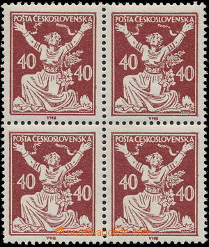 172124 -  Pof.154A, 40h brown type I., as blk-of-4