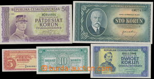 172183 - 1945 comp. 5 pcs of státovek London-issue issue, values 5 -