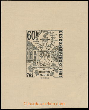 172254 - 1962 ZT Pof.1255, 1200 let lázní Teplice 60h, zkusmý tisk