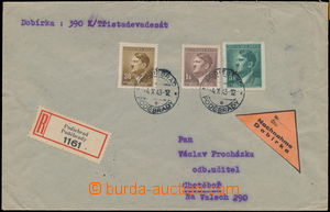 172381 - 1943 DOBÍRKA  dobírka na 390K zaslaná jako R, vyfr. zn. A