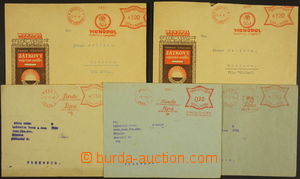 172383 - 1940-42 comp. of 5 letters with meter stmp, 3x f. LÍPA AKCI