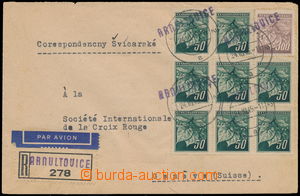 172411 - 1945 Reg and airmail letter addressed to International červ