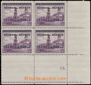 172514 - 1939 Pof.K17, Poděbrady 4Kč, pravý dolní 6-blok (4 zn. +