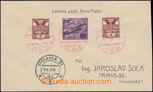 172557 - 1926 1. let BRNO - PRAHA, Let-dopis se smíšenou frankaturo