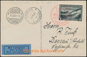 172561 - 1931 LIECHTENSTEIN / LIECHTENSTEINFAHRT  pohlednice vzduchol