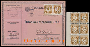 172582 - 1941 Pof.SL1DV, I. vydání 30h světle hnědá, 6-blok s le