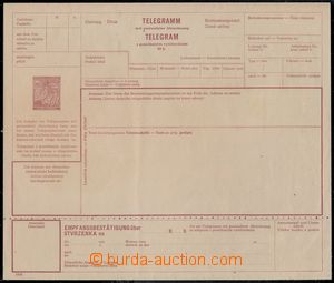 172583 - 1939 CTU1a, Telegram with printed stmp 40h Linden Leaves bro