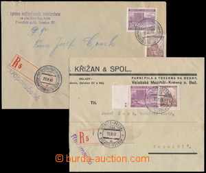 172584 - 1941 sestava 2ks firemních R dopisů s razítky a R nálepk