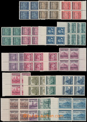172676 - 1939 Pof.1-19, complete overprint issue, all marginal block-
