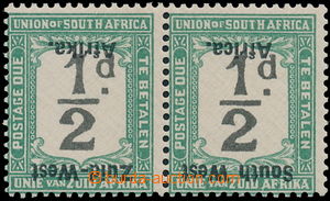 172741 - 1923 SG.D6a, doplatní Pretoria printing, 2-páska 1/2P čer