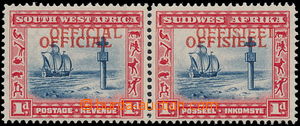 172742 - 1945 SG.O10a, official, joined pair of Sailing Ship 1P blue 