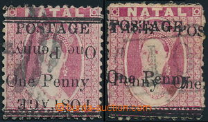 172743 - 1877-1879 SG.93b, 93c Chalon Head 6P růžová, přetisk POS