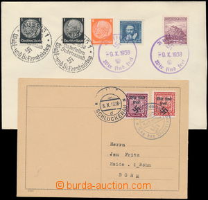 172819 - 1938 envelope with mounted German stamp. Hindenburg 1Pf (2x)