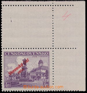 172859 - 1939 Alb.20SOP, Poděbrady 4Kč červená, pravý horní roh