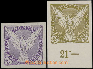 172885 - 1918 Pof.NV5N, 6N, Sokol v letu, nevydané 20h fialová + 30