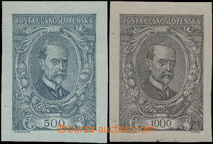172953 -  PLATE PROOF  values 500h and 1000h, in original colors on s