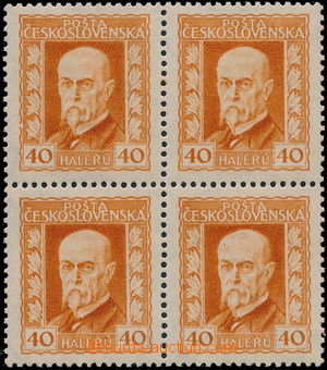 173008 - 1925 Pof.187ax, Neotypie 40h oranžová, 4-blok, HZ 13¾