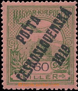 173066 -  Pof.94, 60f zelená, I. typ přetisku, dobře centrovaná z
