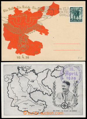 173075 - 1938 A.Hitler a mapa s připojeným Rakouskem, Ein Volk-ein 
