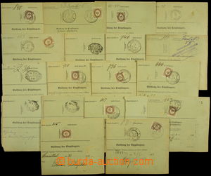 173089 - 1900 19 pcs of parcel cards with stamps issue 1900, all with