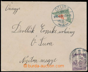 173090 - 1918 letter with Reaper 15f, CDS GÚTA (Kolárovo) surcharge