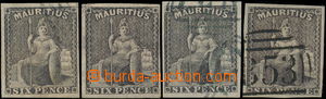 173114 - 1859-1861 SG.33, 4x Britannia 6P tmavě purpurová / břidli