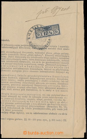 173120 - 1898 court document with delivery stmp 17½Kr, blue-viol