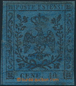 173145 - 1852 Sass.10d, Znak 40C modrá, chybotisk CENE namísto CENT