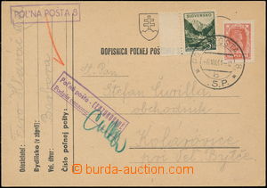 173301 - 1941 FP card with mixed Slovakian - Russian franking 5h + 10