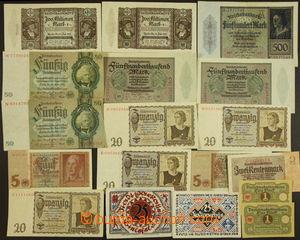173483 - 1920-39 NĚMECKO  sestava 18ks bankovek, obsahuje mj., 1M vy