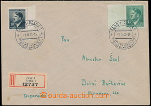 173522 - 1945 R-dopis s dvěma otisky PR razítka PRAHA 1 / BOLŠEVIS