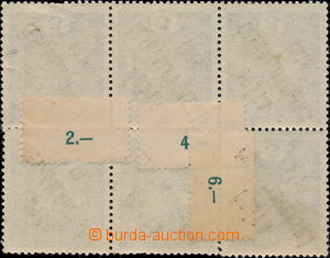 173680 -  Pof.33, Koruna 3h fialová, 6-blok spojený před přetiske