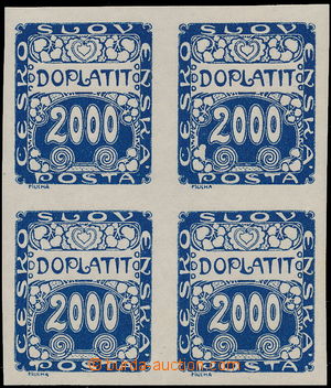 173688 - 1919 Pof.DL14, Ornament, highest value 2000h blue as blk-of-