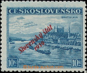 173741 - 1939 Alb.22a, 10Kč modrá, koncová hodnota, zk. Synek