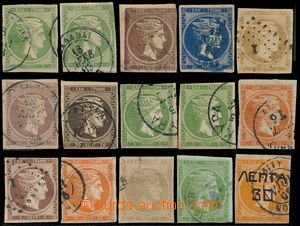 173802 - 1861-1880 Big Hermes, comp. 15 stamps, i.a. Mi.2 - 2L Parisi