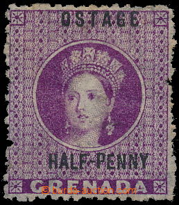 173813 - 1881 SG.21c, Victoria HALF - PENNY, violet, PRINTING ERROR O