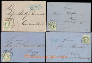 173846 - 1861 4 místní dopisy vyfr. zn. Ferch.19, 3Kr zelená, DR P