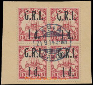 173851 - 1914 SG.103, Okupace německé Samoi, 4-blok 10Pfg s přetis