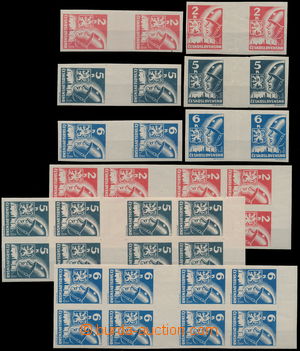 173983 -  Pof.354-356Ms+Mv, selection of gutter, 1x 2-stamps vertical