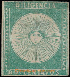 174004 - 1856 Sc.2, Vycházející slunce 80c zelená, nahoře zeslab