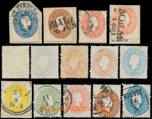 174017 - 1861 specialized comp. of 14 stamps - 4x Randleiste, 2kr-15k