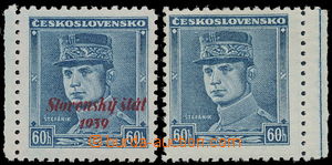 174057 - 1939 Alb.1, 11, 60h blue Štefánik, 1x marginal piece witho