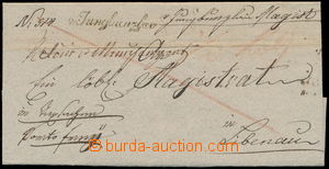 174090 - 1823 CZECH LANDS/  folded letter addressed to Libenau, strai