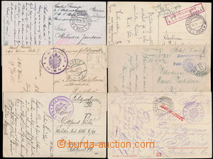 174227 - 1914-18 6 Ppc with ship postmarks: S.M.S. DONAU, MARS, BELLO